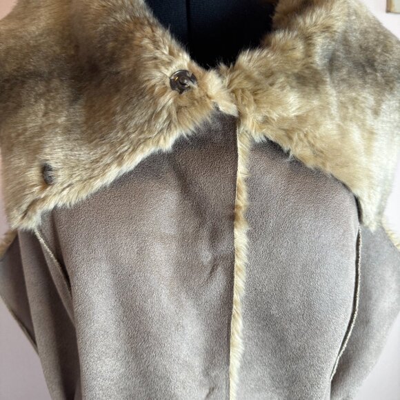 Alberto Makali Suede and Faux Fur Vest Cinch Waist XL - Picture 2 of 10